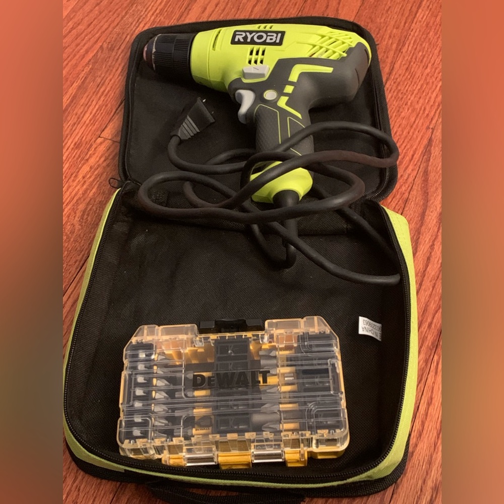 Drill, pieces, and case